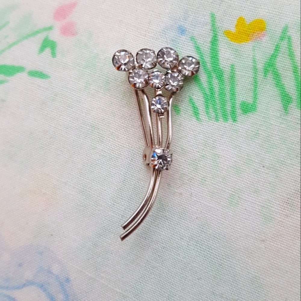 🌙Vintage AUSTRIA Rhinestone Brooch Pin